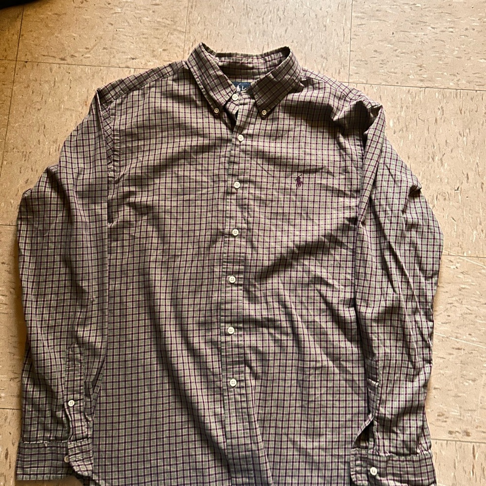 Ralph Lauren Men's Plaid Button Down Shirt - Black and White